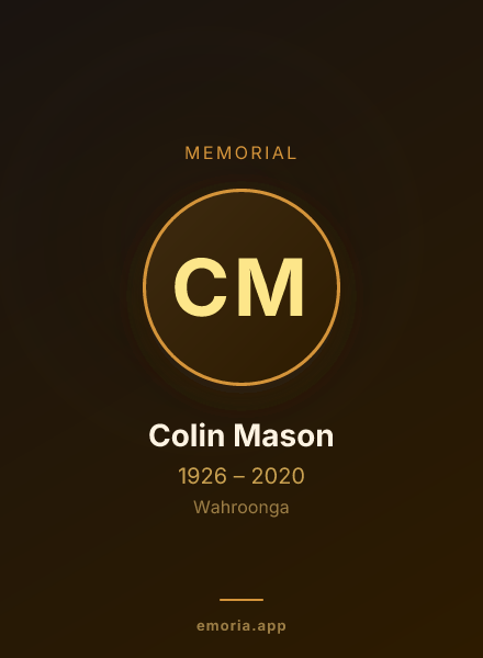 Memorial portrait of Colin Mason
