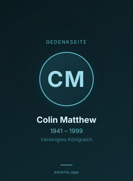 Gedenkportrait von Colin Matthew