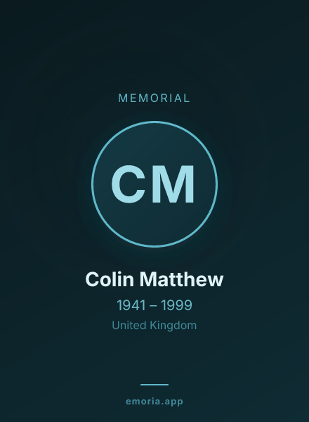 Memorial portrait of Colin Matthew