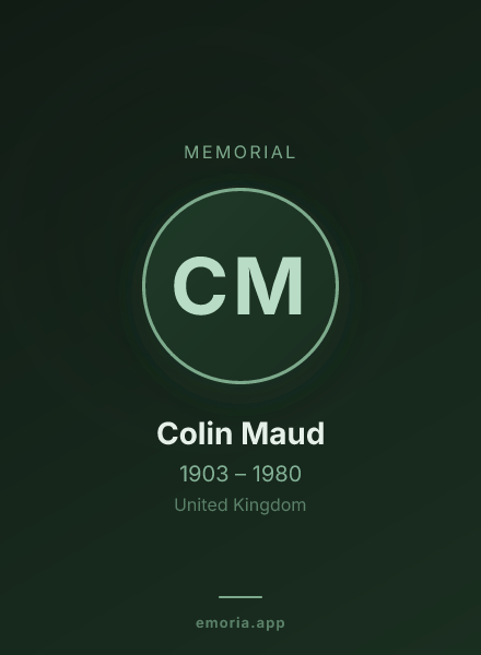 Memorial portrait of Colin Maud