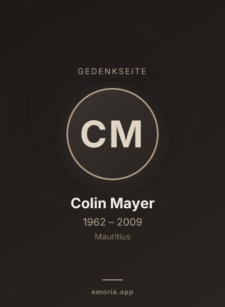 Gedenkportrait von Colin Mayer