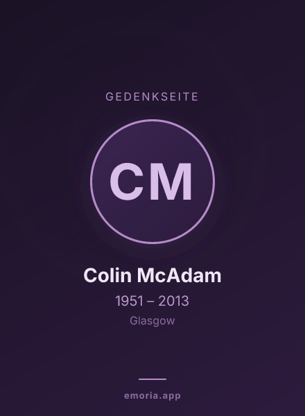 Gedenkportrait von Colin McAdam