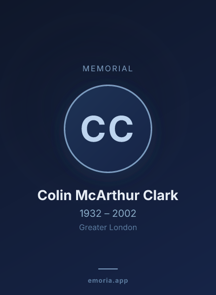 Memorial portrait of Colin McArthur Clark