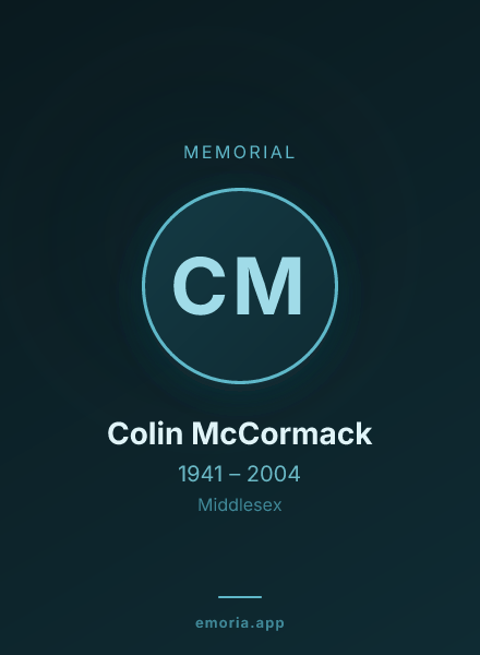 Memorial portrait of Colin McCormack