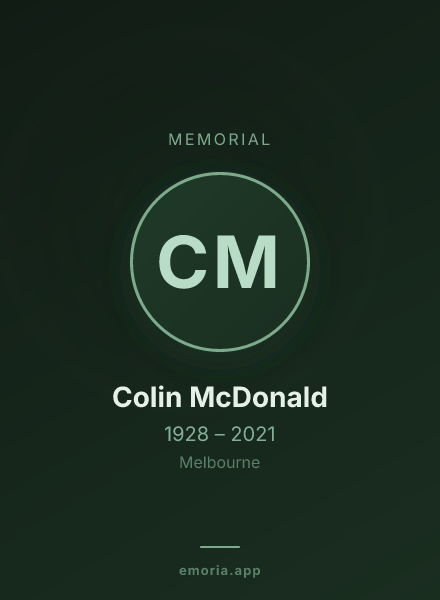 Memorial portrait of Colin McDonald