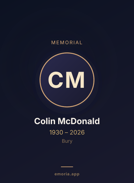 Memorial portrait of Colin McDonald