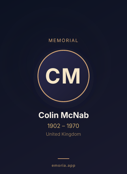 Memorial portrait of Colin McNab