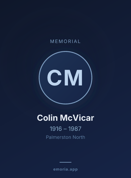 Memorial portrait of Colin McVicar