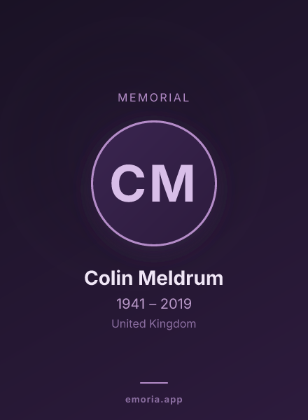 Memorial portrait of Colin Meldrum