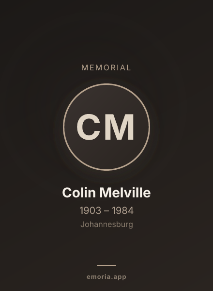 Memorial portrait of Colin Melville
