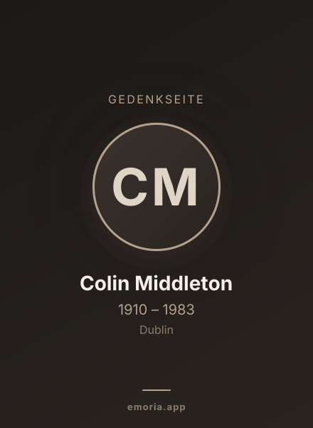 Gedenkportrait von Colin Middleton