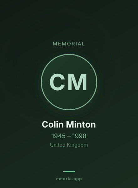 Memorial portrait of Colin Minton
