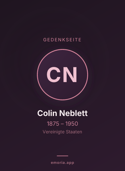 Gedenkportrait von Colin Neblett