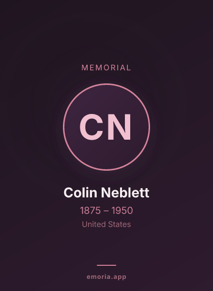 Memorial portrait of Colin Neblett