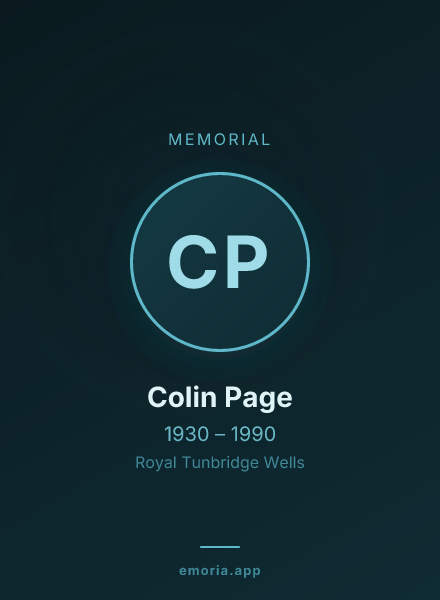 Memorial portrait of Colin Page