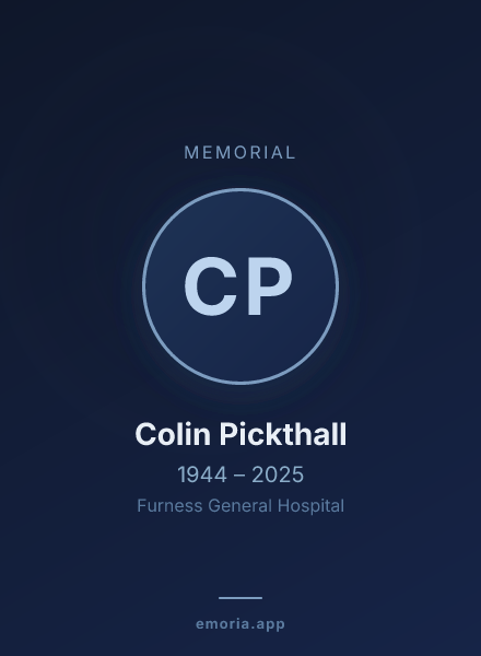 Memorial portrait of Colin Pickthall