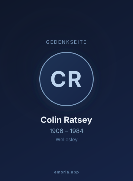 Gedenkportrait von Colin Ratsey