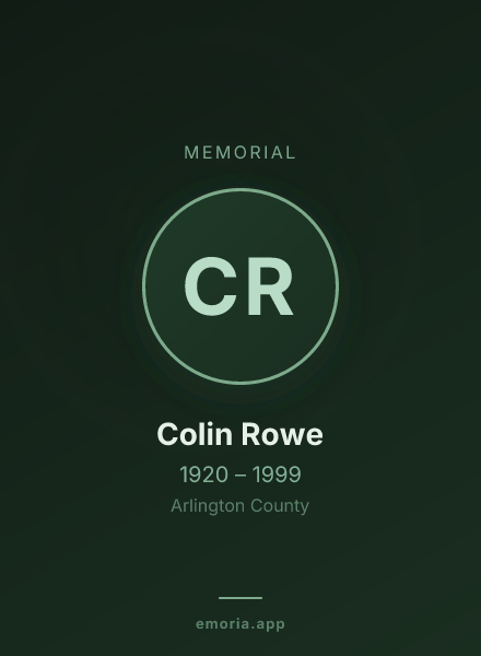 Memorial portrait of Colin Rowe