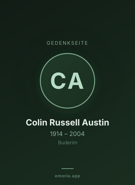 Gedenkportrait von Colin Russell Austin