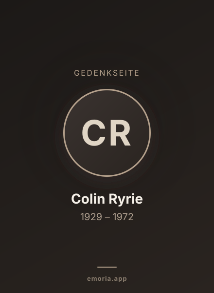 Gedenkportrait von Colin Ryrie