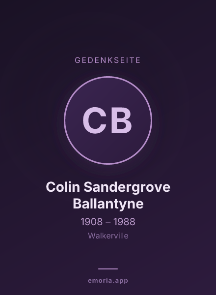 Gedenkportrait von Colin Sandergrove Ballantyne