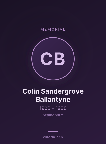 Memorial portrait of Colin Sandergrove Ballantyne