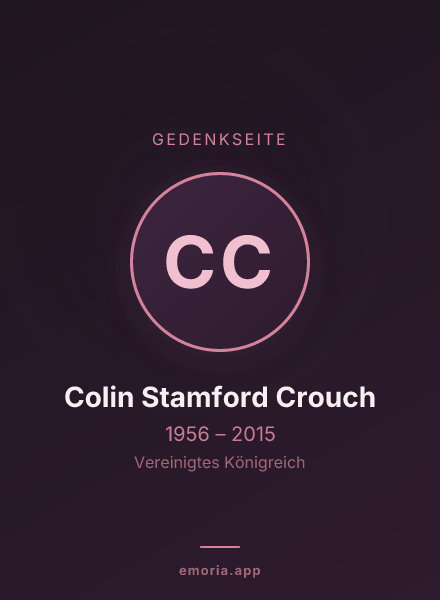 Gedenkportrait von Colin Stamford Crouch