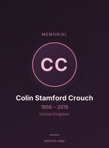 Memorial portrait of Colin Stamford Crouch
