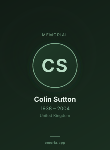Memorial portrait of Colin Sutton