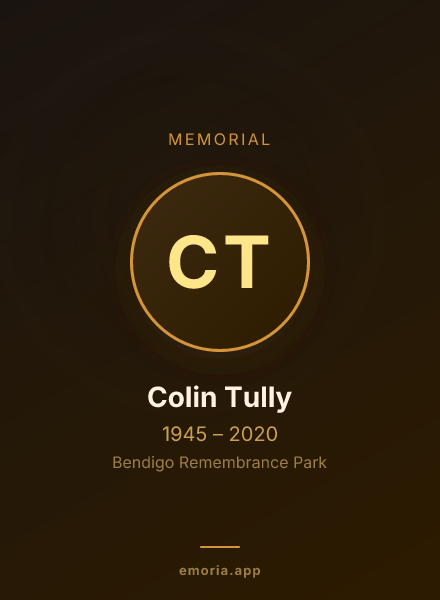 Memorial portrait of Colin Tully