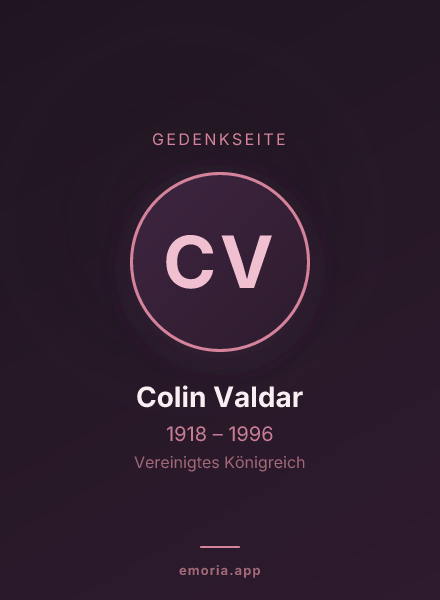 Gedenkportrait von Colin Valdar