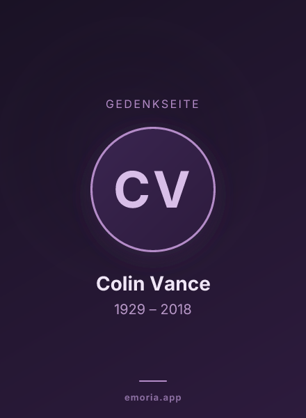 Gedenkportrait von Colin Vance