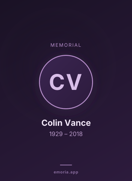 Memorial portrait of Colin Vance