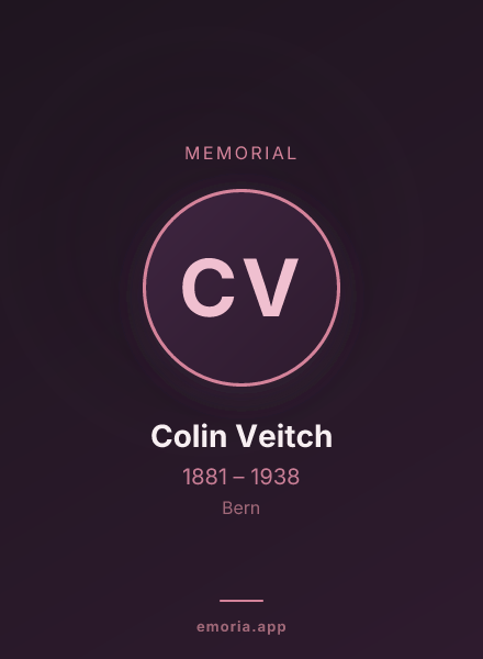 Memorial portrait of Colin Veitch