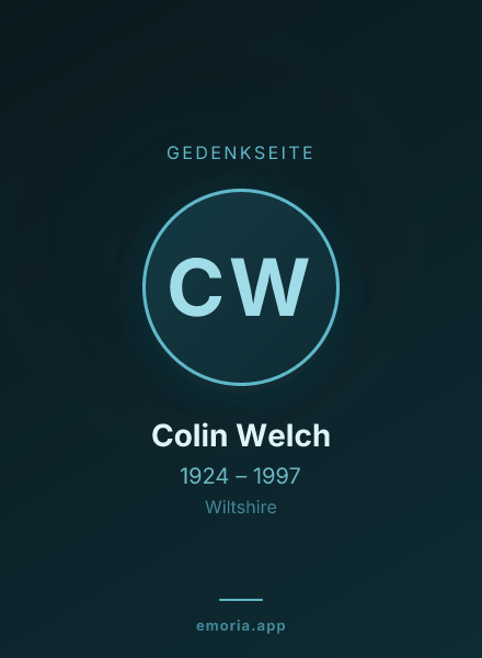 Gedenkportrait von Colin Welch