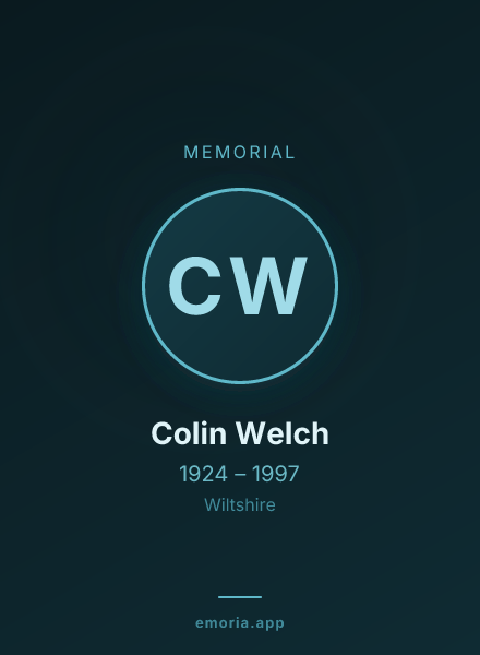 Memorial portrait of Colin Welch