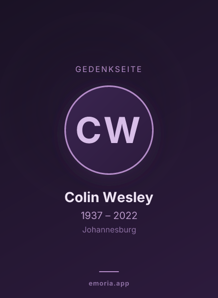 Gedenkportrait von Colin Wesley