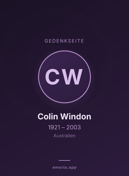 Gedenkportrait von Colin Windon