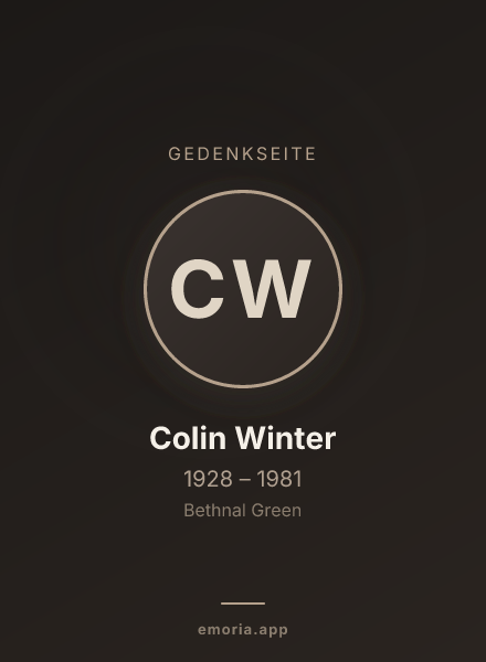 Gedenkportrait von Colin Winter