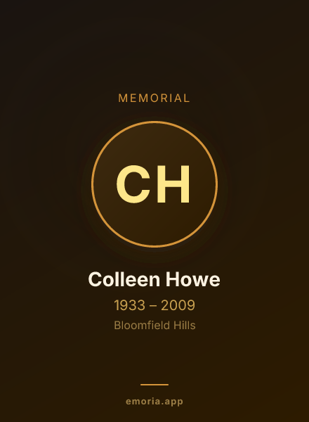 Memorial portrait of Colleen Howe
