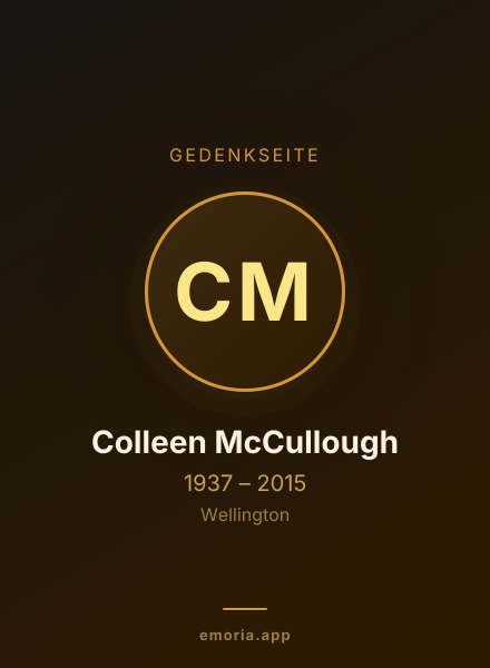 Gedenkportrait von Colleen McCullough