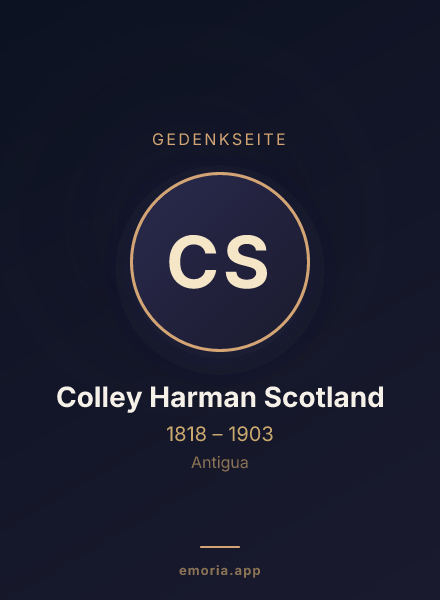 Gedenkportrait von Colley Harman Scotland