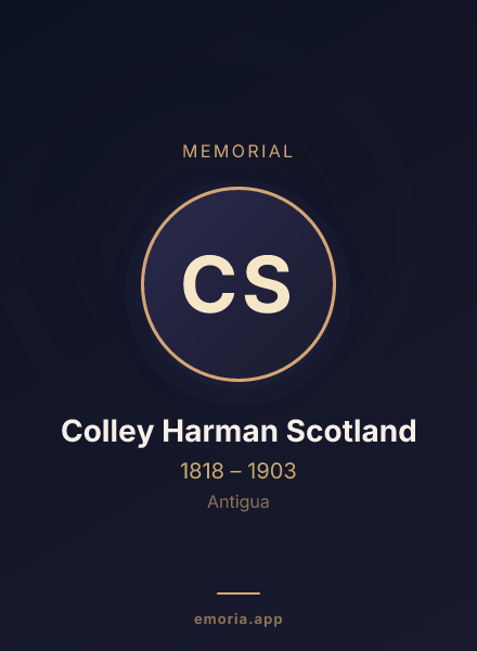 Memorial portrait of Colley Harman Scotland