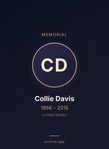 Memorial portrait of Collie Davis