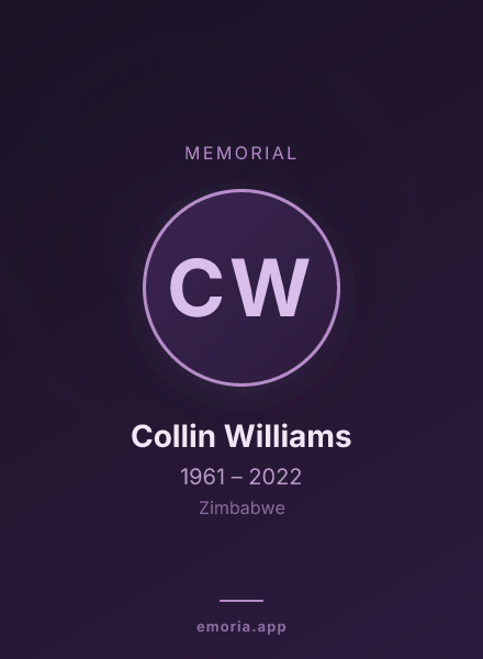 Memorial portrait of Collin Williams