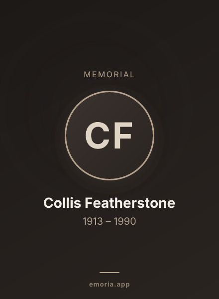Memorial portrait of Collis Featherstone