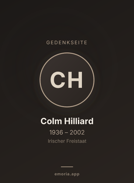 Gedenkportrait von Colm Hilliard