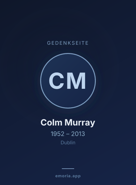 Gedenkportrait von Colm Murray