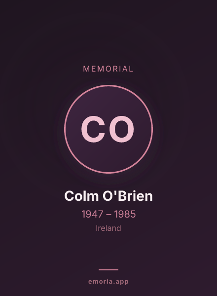 Memorial portrait of Colm O'Brien