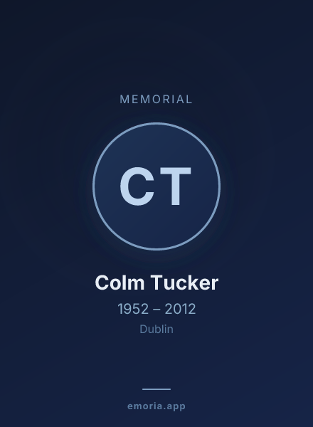 Memorial portrait of Colm Tucker